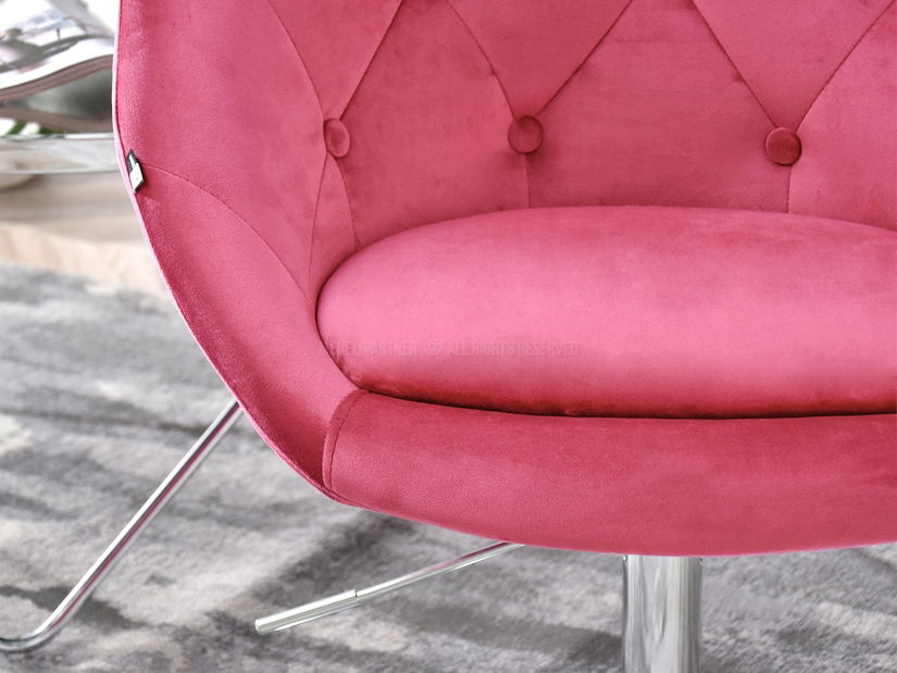 Kreslo Lush 3 (ružová + chrómová)