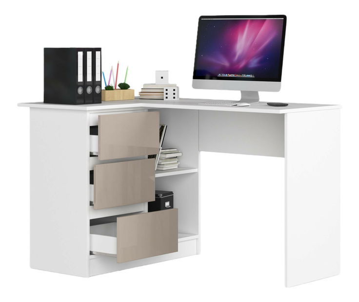 Sarok PC asztal Bodhi (fényes cappucino) (B)