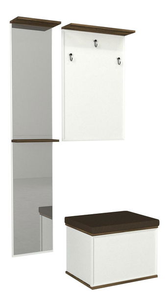 Predsieňová zostava Bulavo 1 (hnedá + biela) 