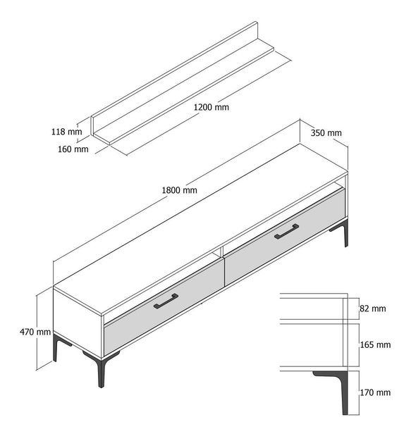 Mobilier living Irma (Alb + Nuc)