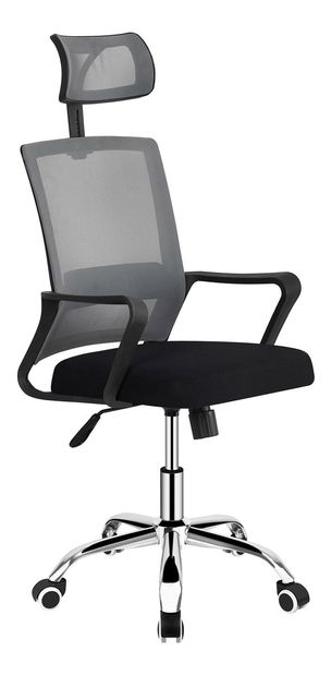 Irodai fotel Dekan (világosszürke + fekete + króm) 