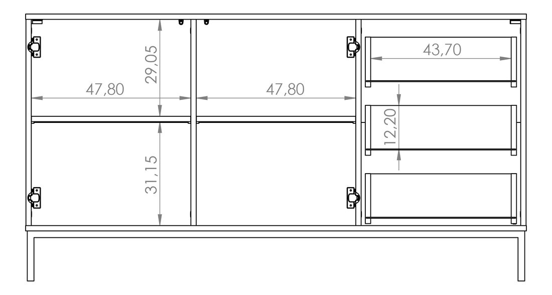 Comodă Quebec K2D3SZ (Alb mat)