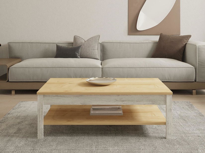 Konferenčný stolík Kiluko 1 (dub zafírový + biela) 