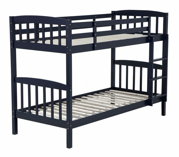 Poschodová posteľ 90 cm REWIND (tmavomodrá) (s roštom a úl. priestorom)