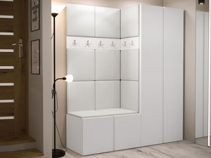 Mobilier Hol Timothy III (Alb + piele ecologică Soft 017)