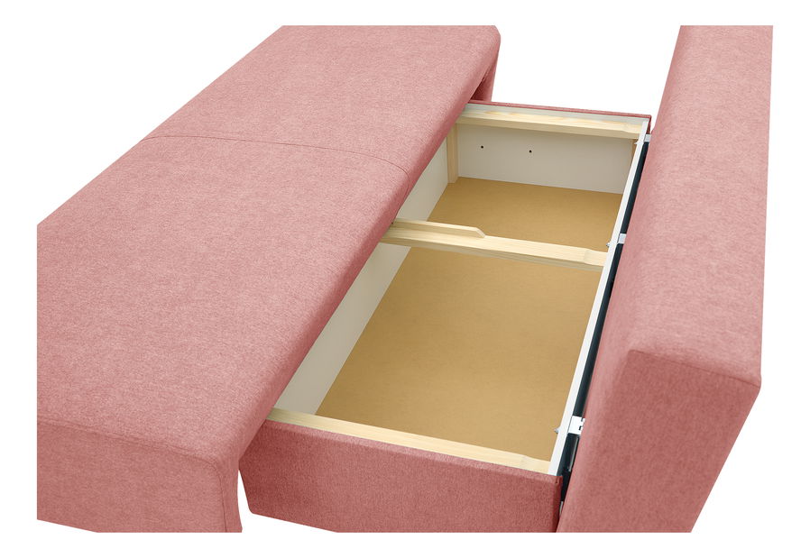 Széthúzható kanapé Pelona (rózsaszín) (tárolóhellyel)
