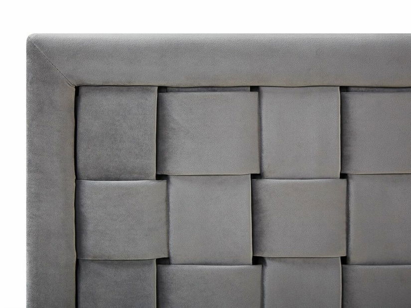 Pat matrimonial 180 cm LIMO (polyester) (gri) (cu somieră)