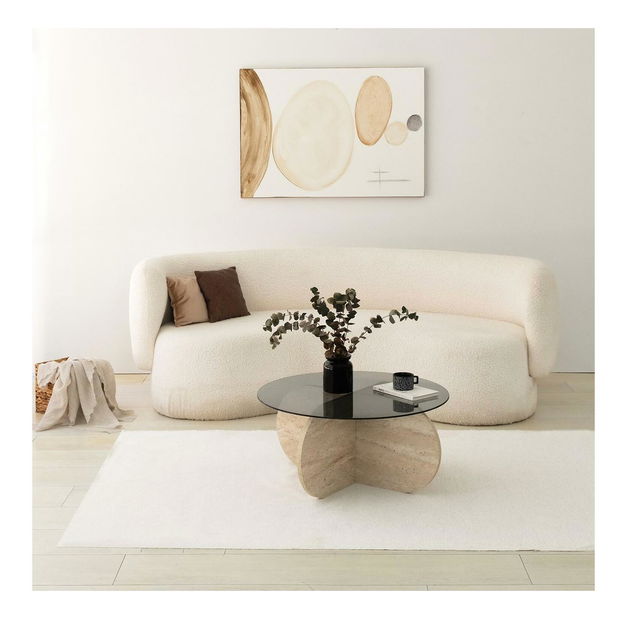 Dohányzóasztal Bubbly (travertin + füst)