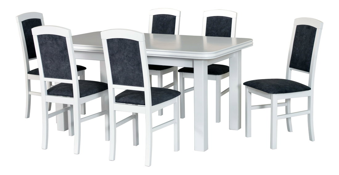 Jedálenský set Weston (pre 6 osôb) (biela + tkanina 1X)