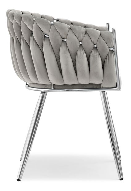 Jedálenská stolička Radio (sivá + strieborná)