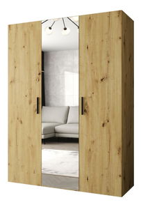 Šatníková skriňa 150 cm Borry 2 (dub artisan + čierna)