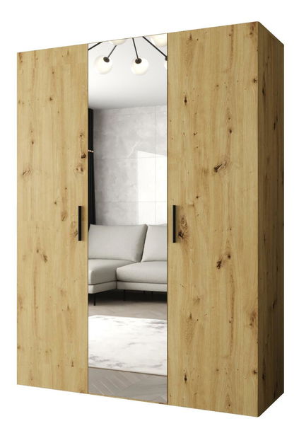 Ruhásszekrény 150 cm Borry 2 (artisan tölgy + fekete)