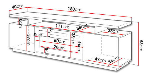 TV skrinka/stolík s krbom Aurora (Biela + Biely lesk)