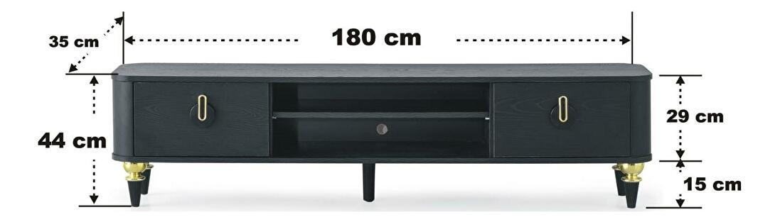 TV asztal/szekrény Kisive 2 (fekete + arany) 