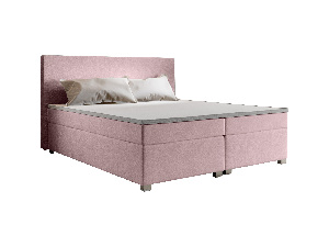 Pat matrimonial Boxspring 180 cm Simon Comfort (Roz) (cu saltea, fără sp. depozitare)