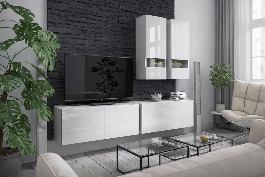 Set za dnevni boravak Berny 9 (bijela + bijeli sjaj)