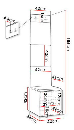 Predsoblje Torro XXII (bijela + čokolada)