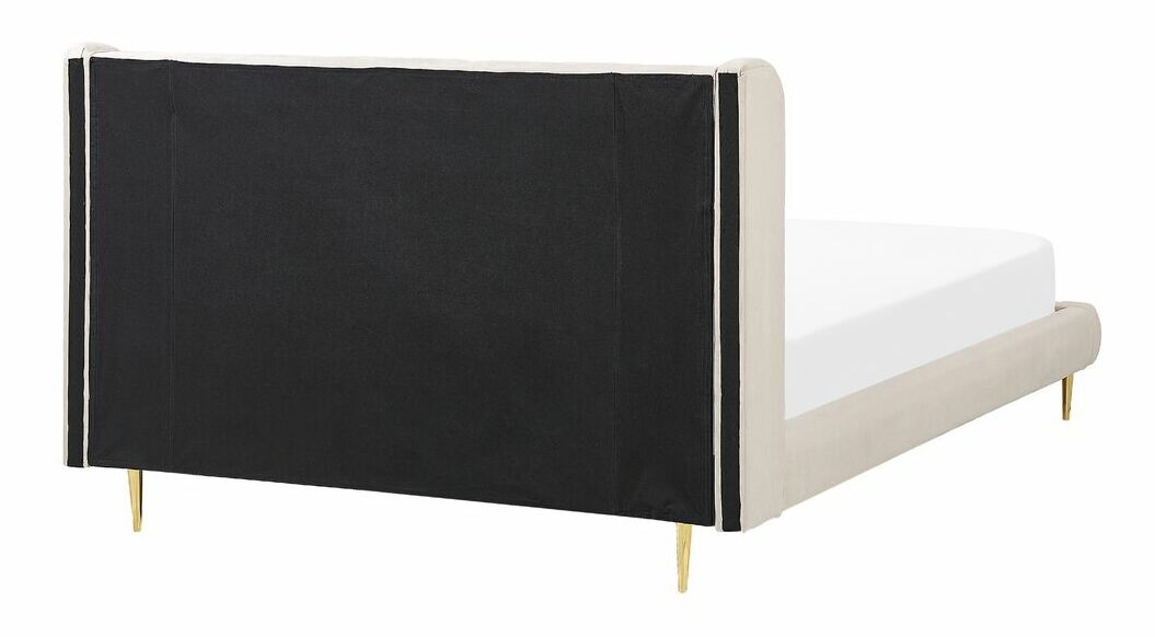 Pat matrimonial 160 cm Flora (bej) (cu somieră)