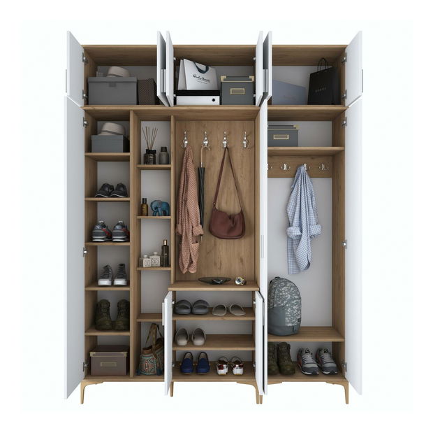 Predsieň Emily 21 (so zrkadlom) (orech + biela)