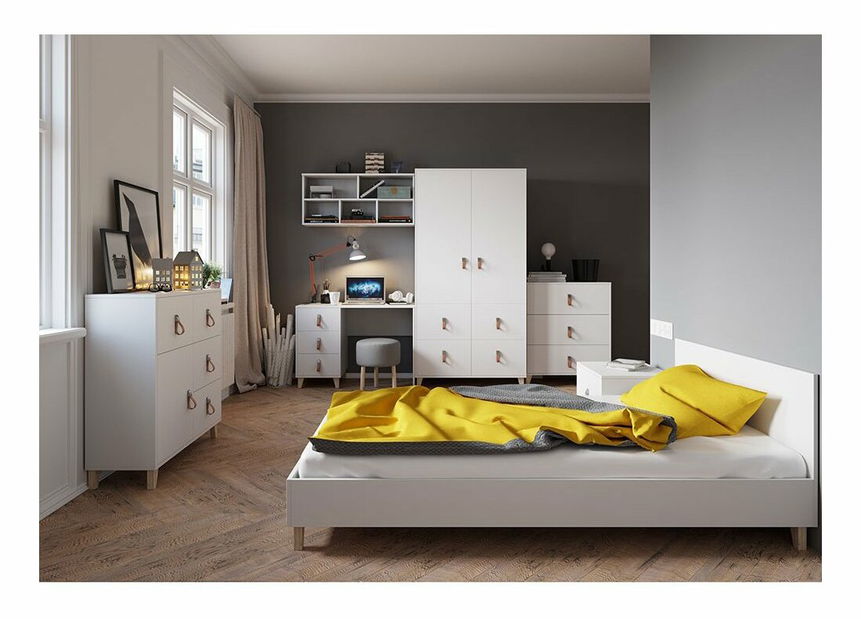 Pat de o persoană 90 cm Figu (Alb)