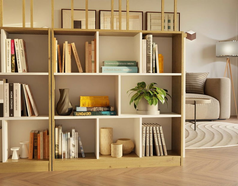 Regál Fragil 2 (artisan tölgy + fehér)