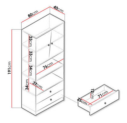 Raft Mauve WK04 (Stejar artisan + Alb + Gri) *vânzare