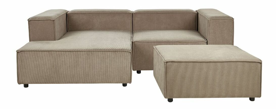 Kutna garnitura za sjedenje s tabureom Afrika (smeđa) (D)