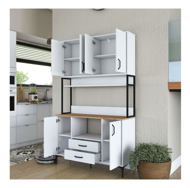 Policová skriňa Jenaretta 169 (biela + orech)