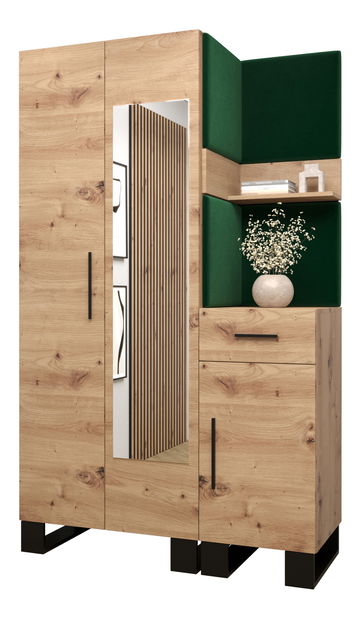 Set mobilier pentru hol Amanda 16 (Stejar artisan + verde)