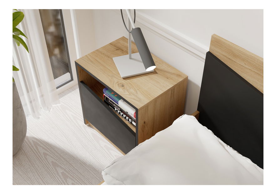 Noptieră Avain (stejar + negru) (S)