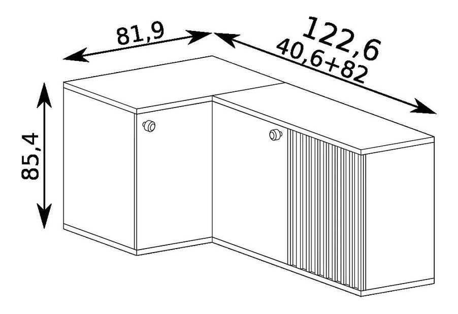 Kutni ormarić Claudi 12 (hrast artisan)