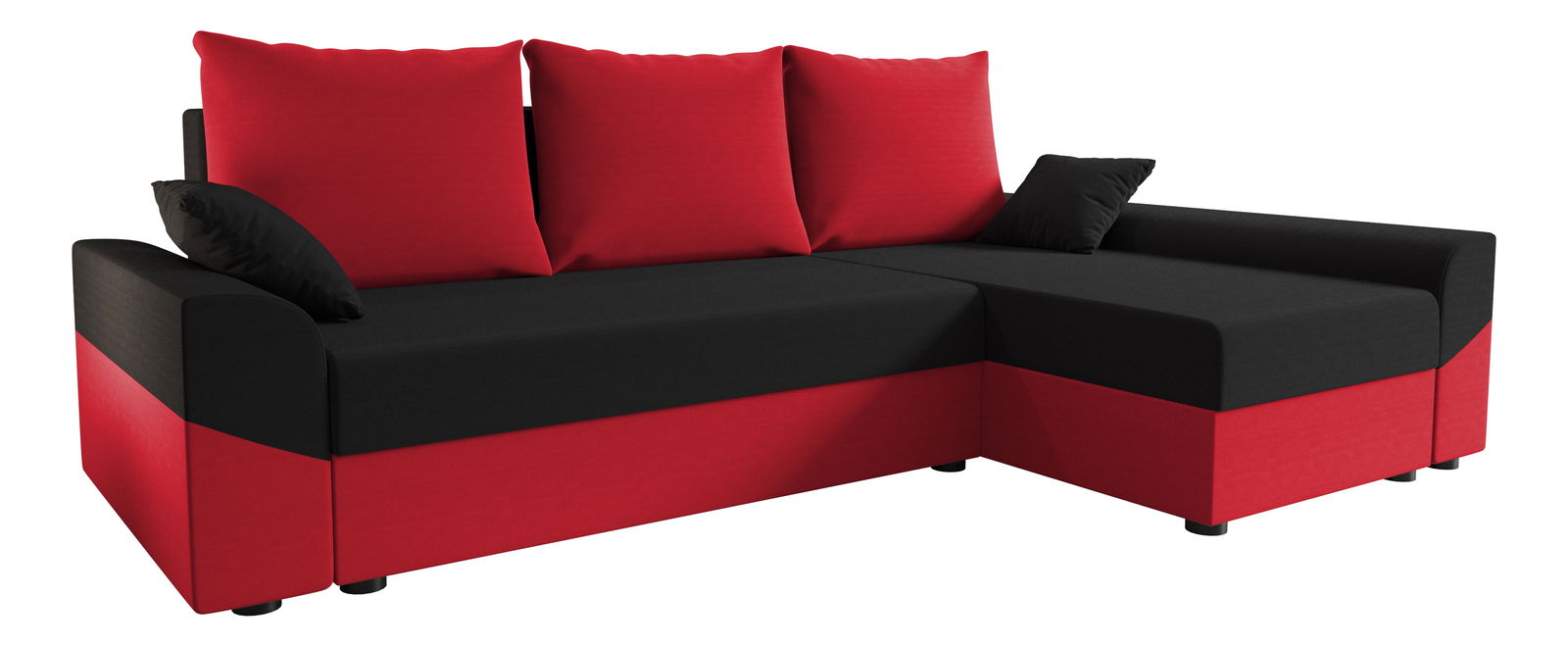 Sarok ülőgarnitúra Dusk L (piros + fekete) (J)