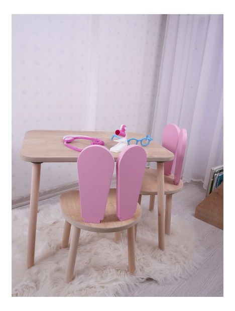 Detský stôl so stoličkou Bunnie (ružovohnedá)