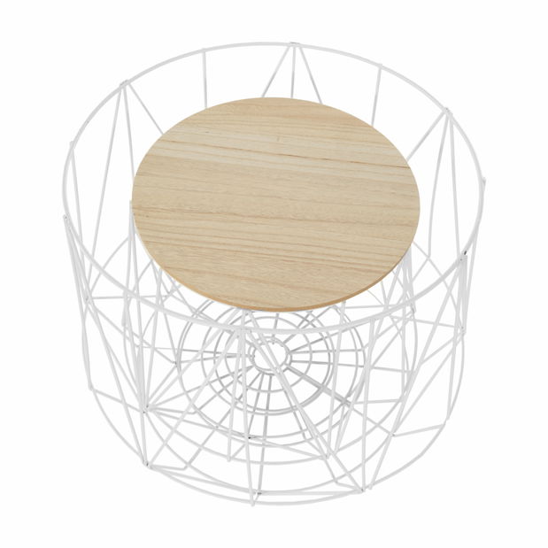 Set 2 buc măsuțe Dalla (natural + alb)