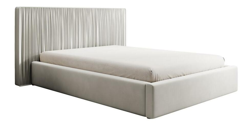 Franciaágy 180 cm Thala 180 (ágyráccsal) (tárolóhellyel) (gyöngy + fekete)