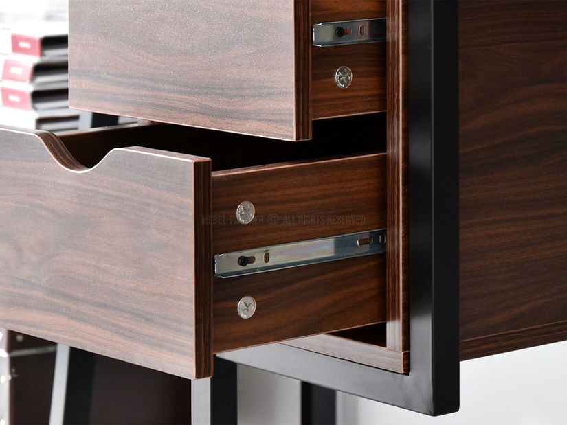 PC stolík Laft (orech tmavý + čierna)