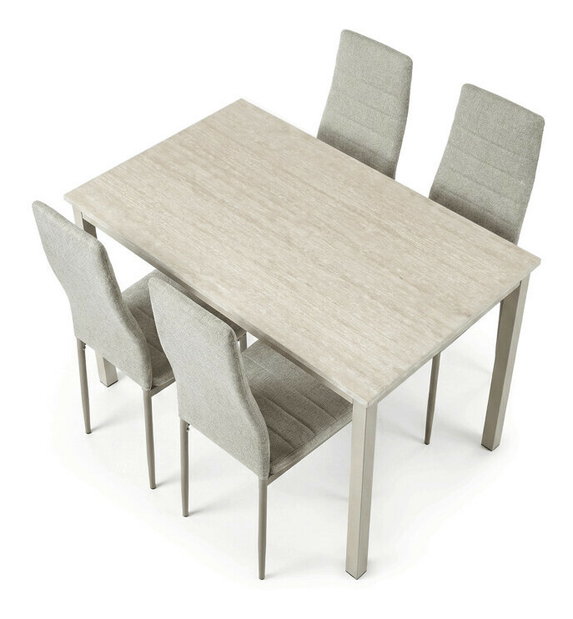Jedálenský set so 4 stoličkami Asem (krémová)