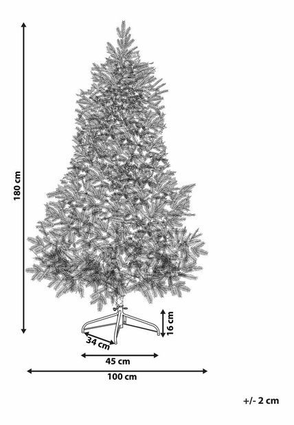 Pom de Crăciun 180 cm Truett (verde) (cu iluminat)