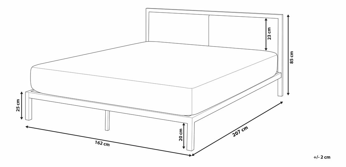 Pat matrimonial 160 cm CAMAR (cu somieră) (alb)