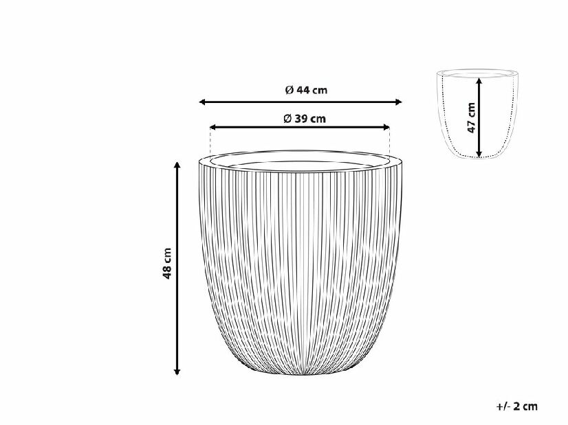 Saksija za cvijeće 48 cm Chos (siva)