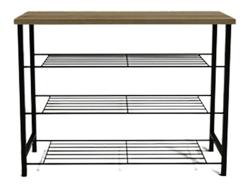 Ormarić za obuću Henrich (hrast + crna)