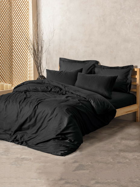 Lenjerie pat 200 x 220 cm Pleiada (Negru)