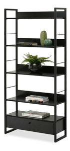 Regal Luca (crno drvo + crna)