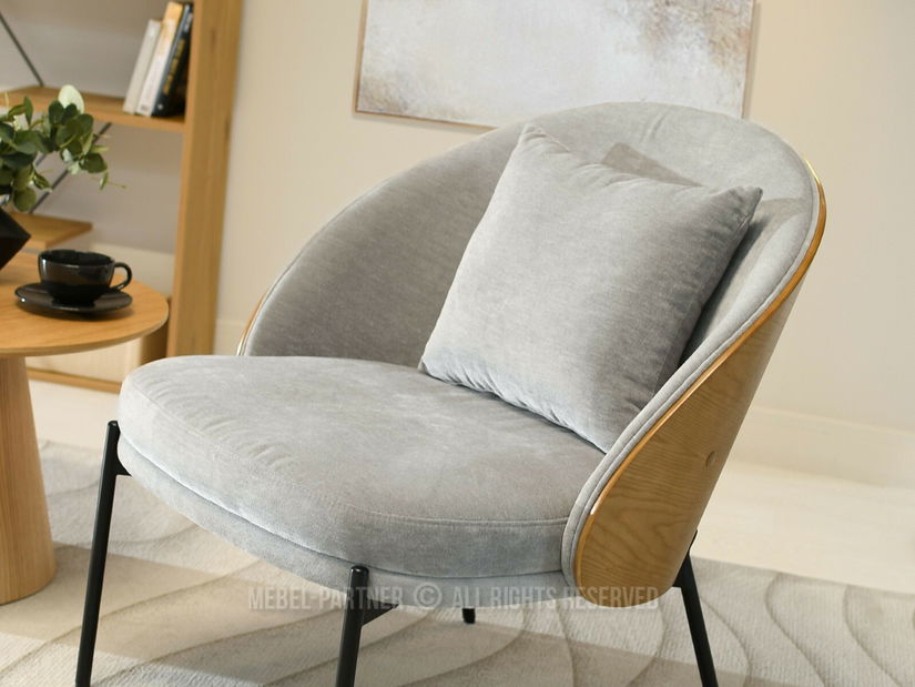 Fotoliu de design Antienos (gri + negru)