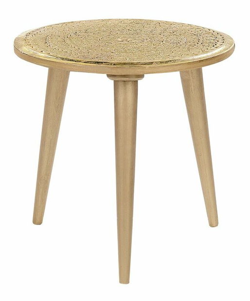 Set 2 ks príručných stolíkov Narza (zlatá)