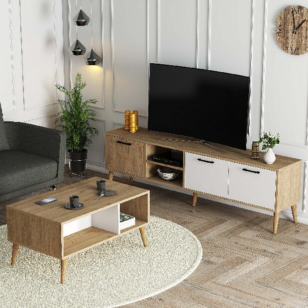 Mobilier living Sakura (Stejar + Alb)