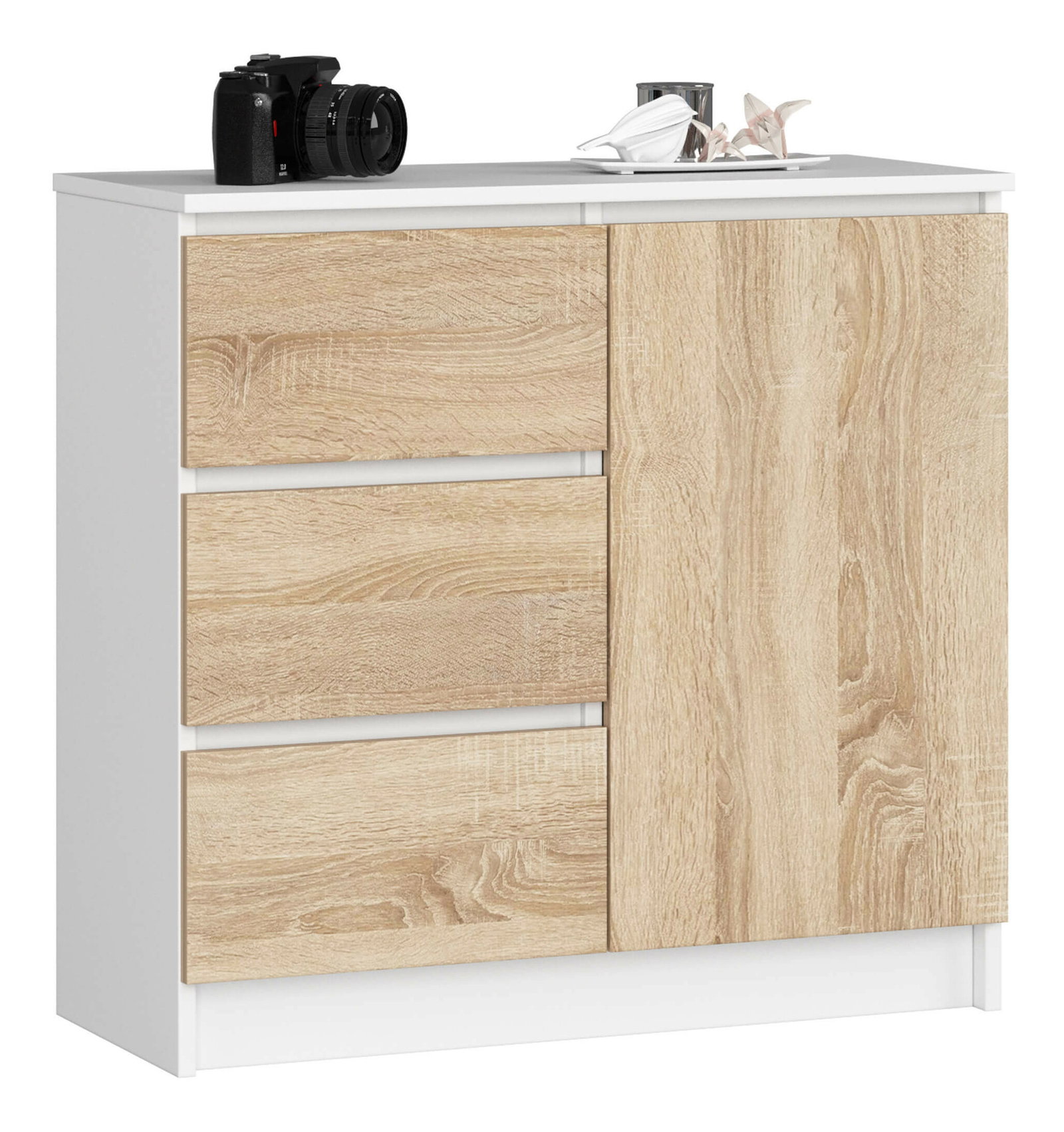 Komód Komeito (fehér + sonoma tölgy)