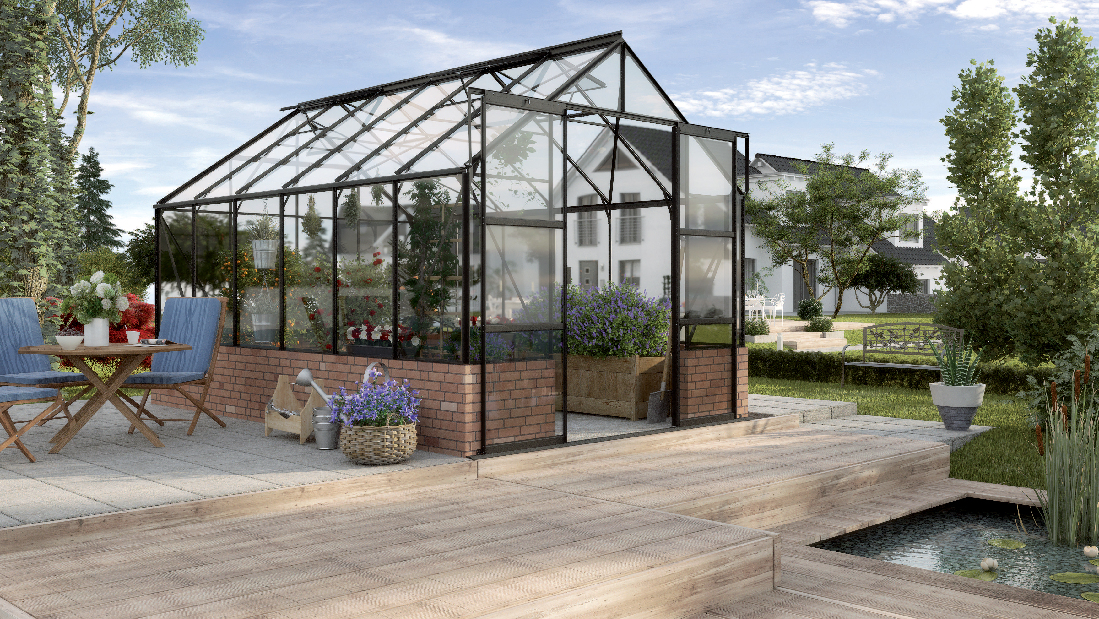 Stil clasic Greenhouse Cassandra 9900 (sticlă securizată + negru)