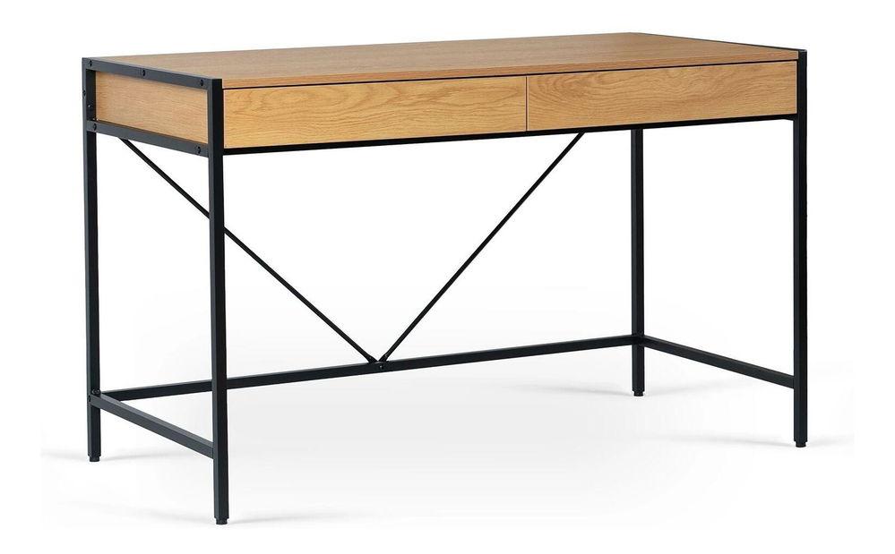 Masă de scris Azisa (stejar auriu + negru) 