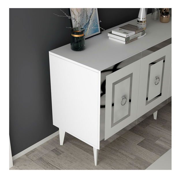 Dulap Pemava 1 (alb + arigintiu) 